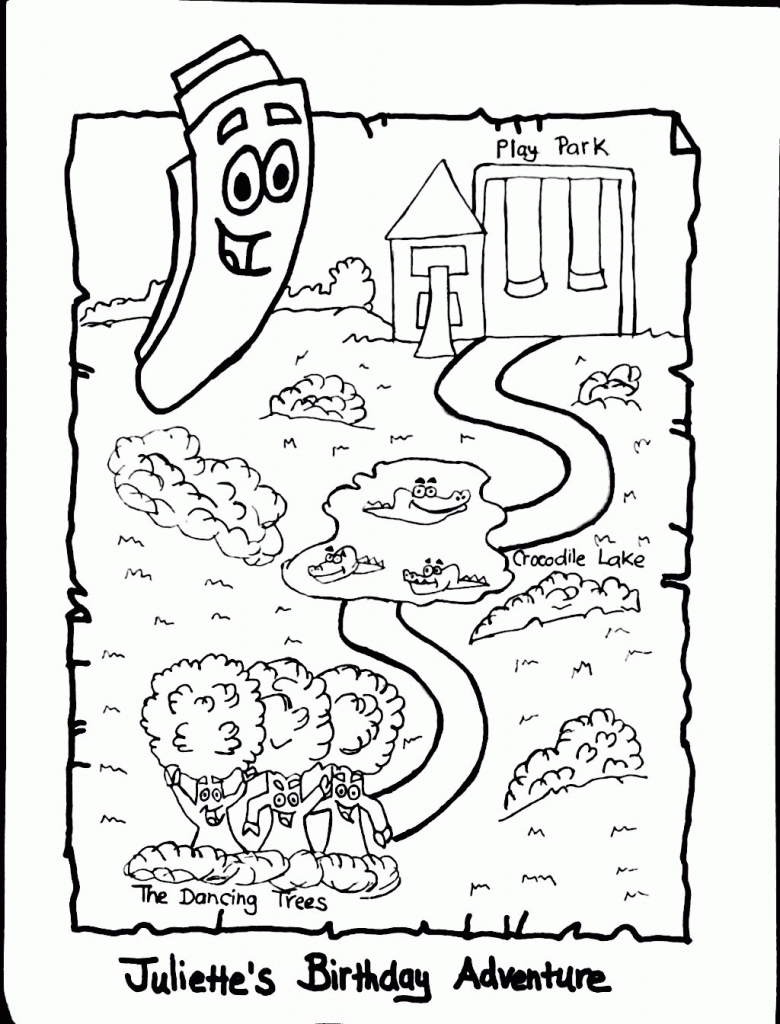 Dora The Explorer Map Coloring Pages - Coloring Home - Dora Map Printable