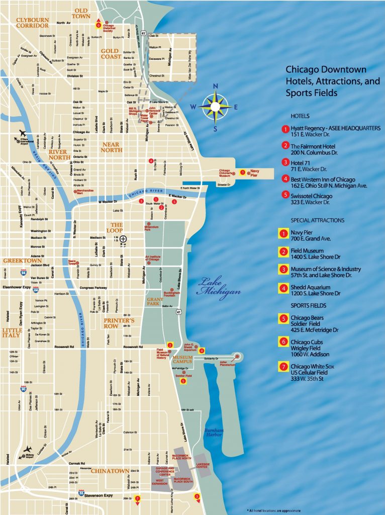 Down Town Chicago Map | Dyslexiatips - Printable Walking Map Of ...