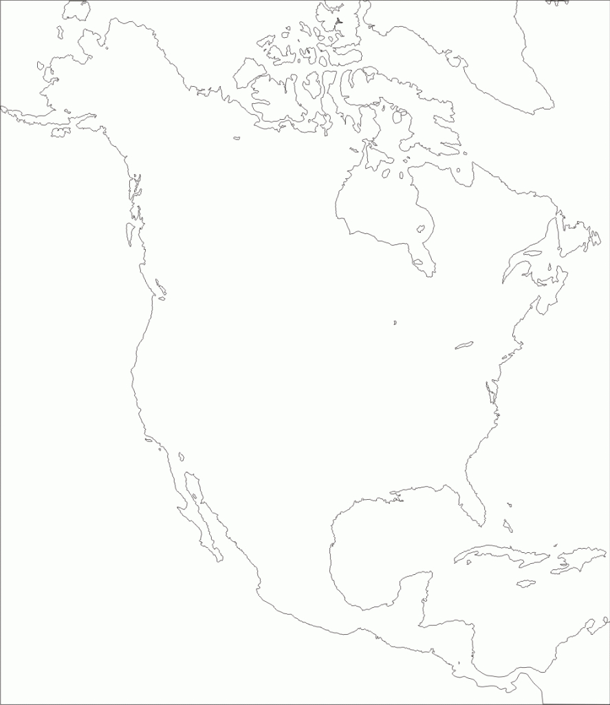 Download Free North America Maps - Free Printable Outline Map Of North America
