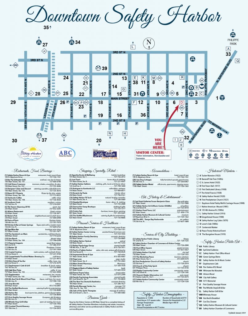 Downtown Safety Harbor Chamber Of Commerce, Fl City Map Of Palm