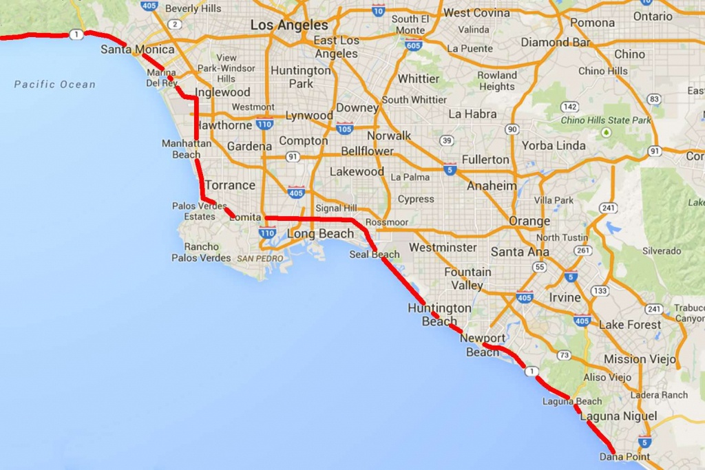 Drive The Pacific Coast Highway In Southern California - California Coast Drive Map