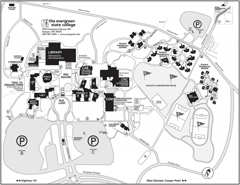 Driving Directions And Map | The Evergreen State College - Printable Driving Directions Map