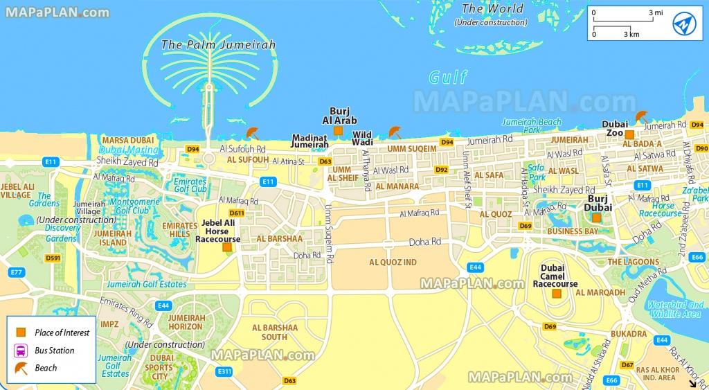 Dubai Maps - Top Tourist Attractions - Free, Printable City Street Map - Dubai Tourist Map Printable