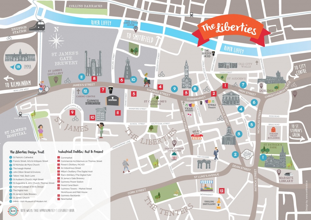 Dublin Libierties Tourist Attractions Map - Dublin Tourist Map Printable
