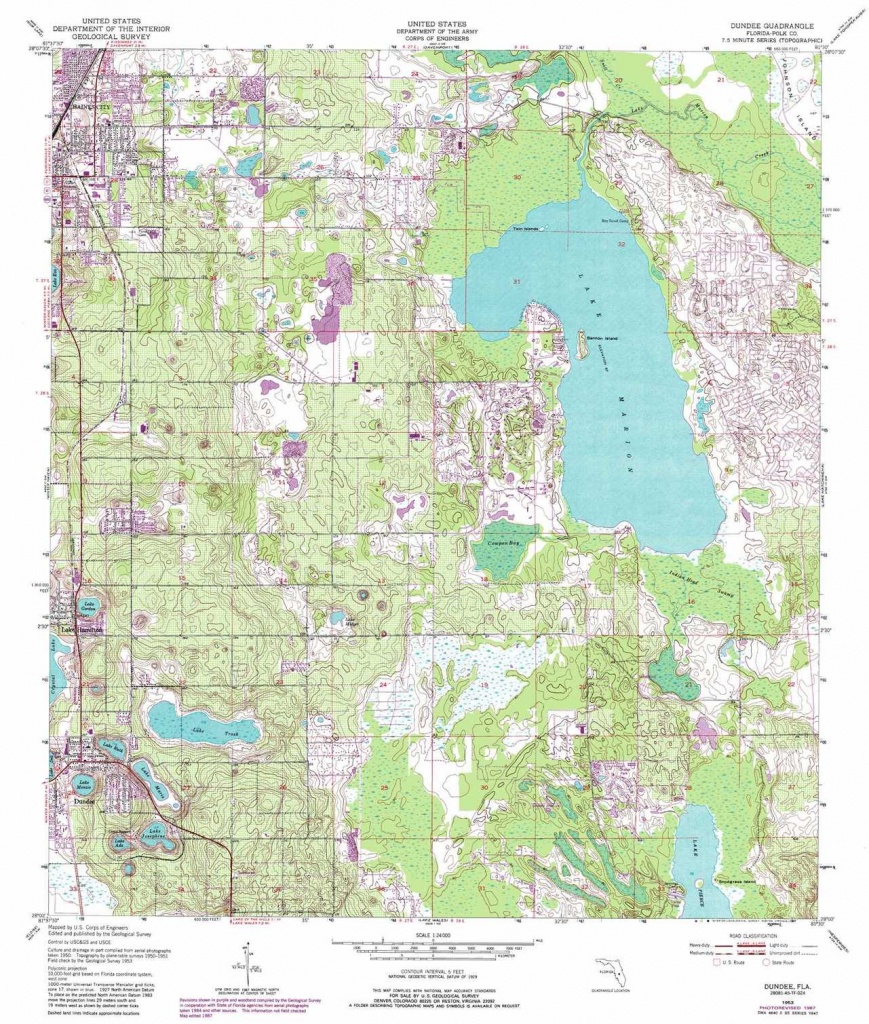 Dundee Topographic Map, Fl - Usgs Topo Quad 28081A5 - Dundee Florida Map