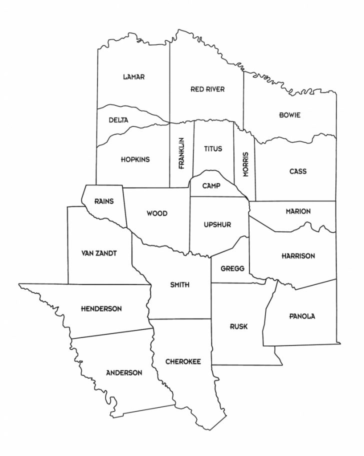 East Texas County Map
