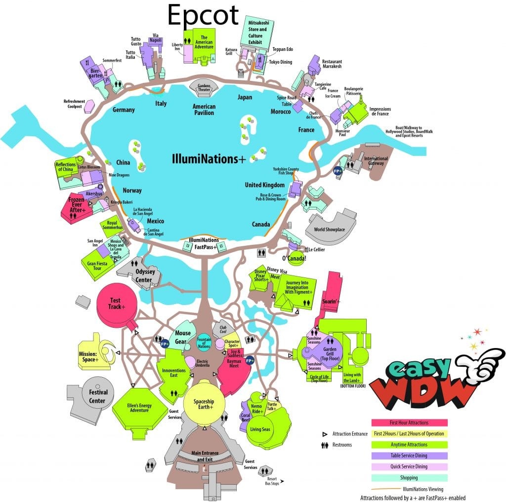 Easy Guide – Easywdw - Epcot Park Map Printable