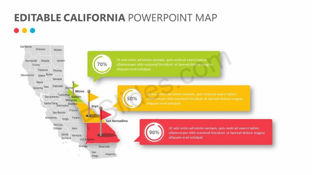 Editable California Powerpoint Map | Pslides - Free Editable Map Of California Counties