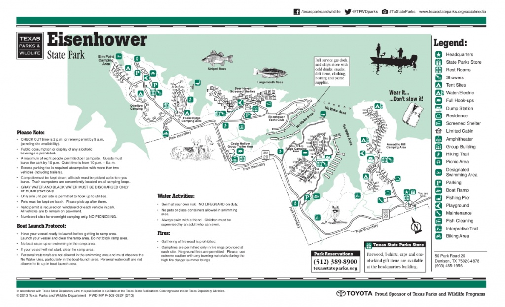 Eisenhower State Park Map | Lake Texoma - Texas State Parks Camping Map