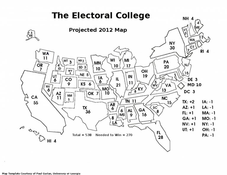 Electoral Map Coloring Page Unique United States With Color Best
