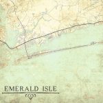 Emerald Isle Nc Canvas Print Nc North Carolina Vintage Map Wall Art   Emerald Isle Florida Map
