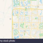 Empty Vector Map Of Coral Springs, Florida, Usa, Printable Road Map   Coral Springs Florida Map