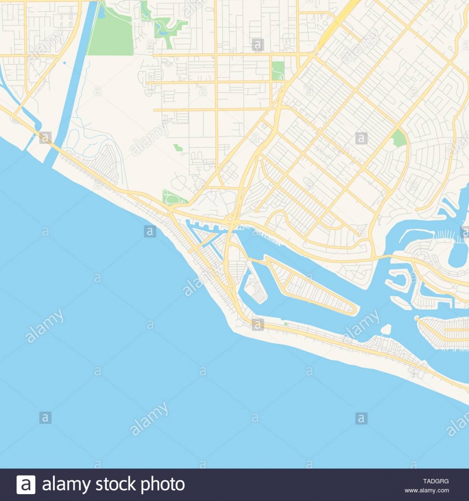 Empty Vector Map Of Newport Beach, California, Usa, Printable Road - Newport California Map