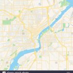 Empty Vector Map Of Toledo, Ohio, Usa, Printable Road Map Created In   Printable Map Of Toledo Ohio