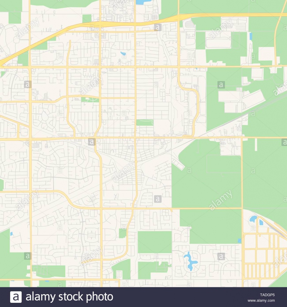 Empty Vector Map Of Tracy, California, Usa, Printable Road Map - Tracy California Map