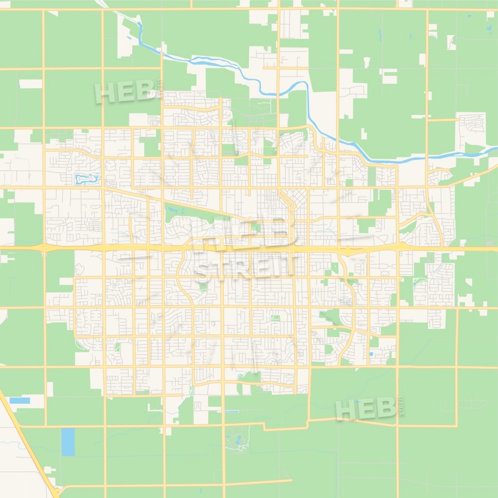 Empty Vector Map Of Visalia, California, Usa - Visalia California Map