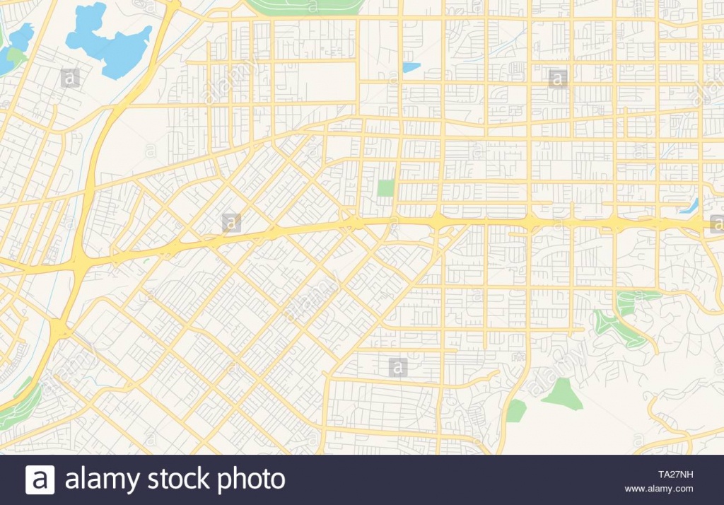 Empty Vector Map Of West Covina, California, Usa, Printable Road Map - West Covina California Map