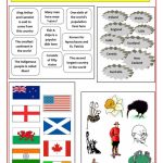 English Speaking Countries   Matching Activity Worksheet   Free Esl   Map Symbols For Kids Printables