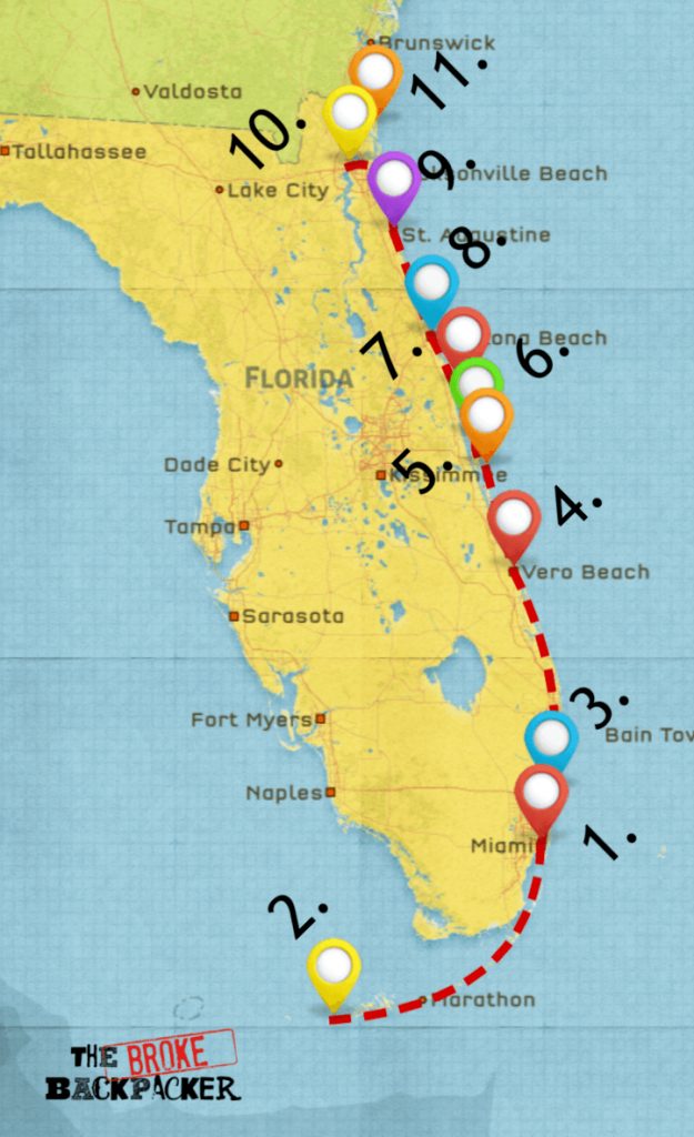epic florida road trip guide for july 2019 map of