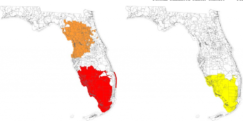 Epidemiologic Mapping Of Florida Childhood Cancer Clusters - Map Of Cancer Clusters In Florida