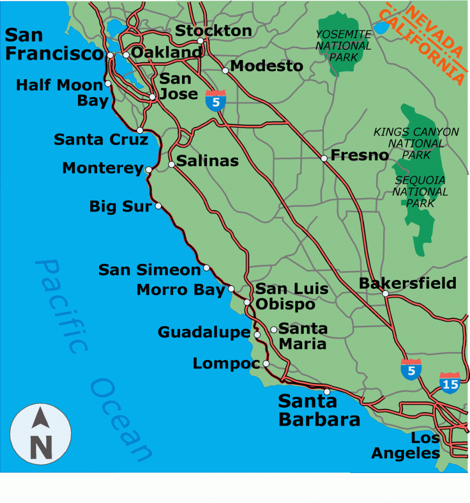 Es Coastal Cali Map 3 – Over60Hiker - San Luis Obispo California Map