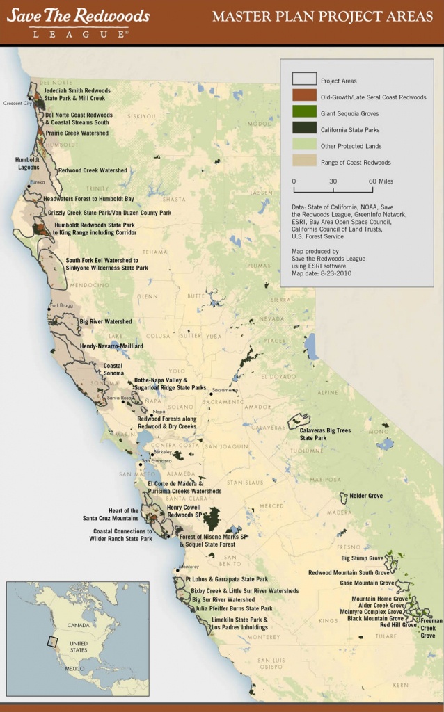 Esri Arcwatch October 2010 - Conserving Earth&amp;#039;s Gentle Giants - Where Is The Redwood Forest In California On A Map