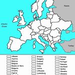 Europe Coloring Map Of Countries And Lists And Other Stuff   Europe Map Quiz Printable