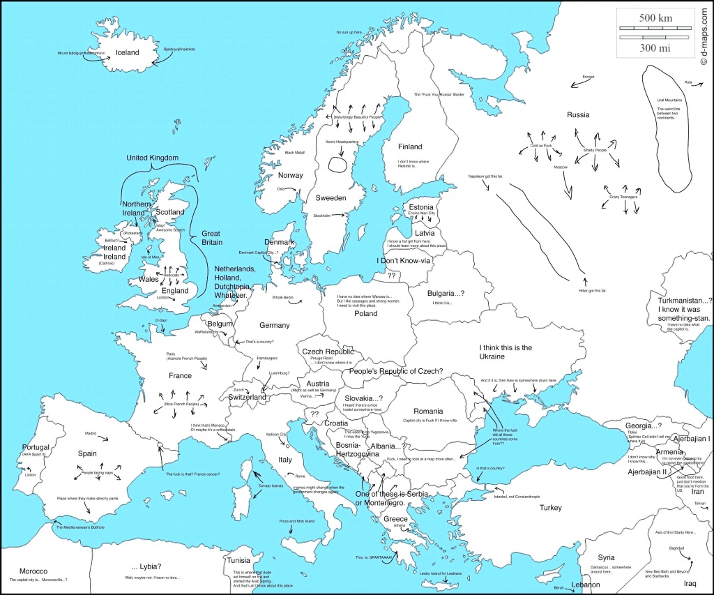 Europe Countries Blank Map | Sitedesignco - Printable Blank Map Of European Countries