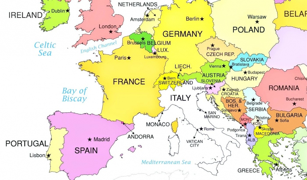 Europe Countries On Printable Map Of With World Maps Within | Maps - Europe Travel Map Printable