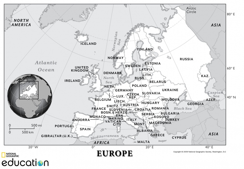 Europe: Physical Geography | National Geographic Society - National Geographic Printable Maps