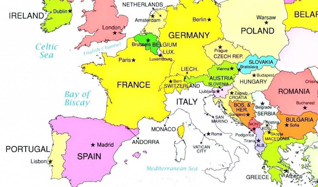 European Cou Popular World Map Eu Countries Best Of Map Of European - Printable Map Of Europe With Countries And Capitals