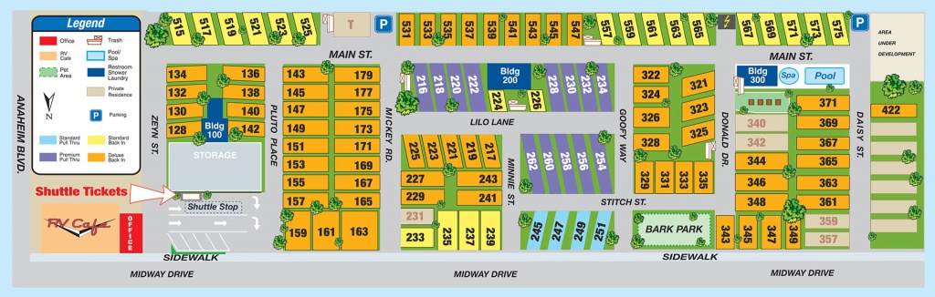 Facilities Map - Anaheim Rv Park, Facilities Map - Rv Parks California Map