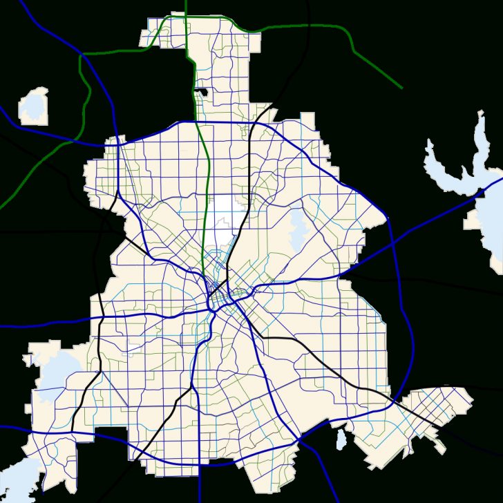 Fichier:dallas, Texas Road Map.svg — Wikipédia - Dallas Texas Highway ...