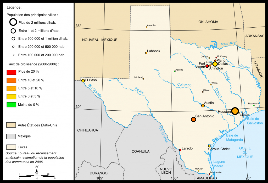 Fichier:map Of Texas Cities — Wikipédia - Texas Arkansas Map