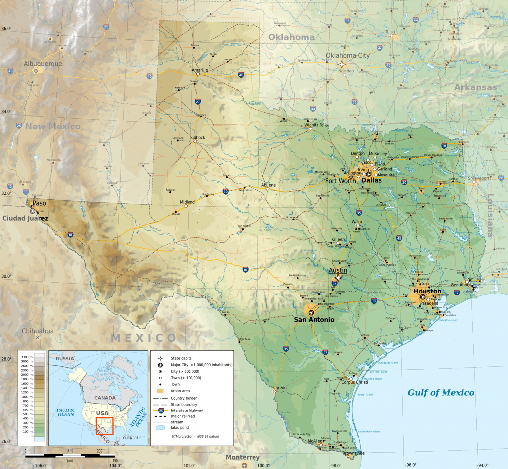 Fichier:texas Topographic Map-En.svg — Wikipédia - Texas Elevation Map