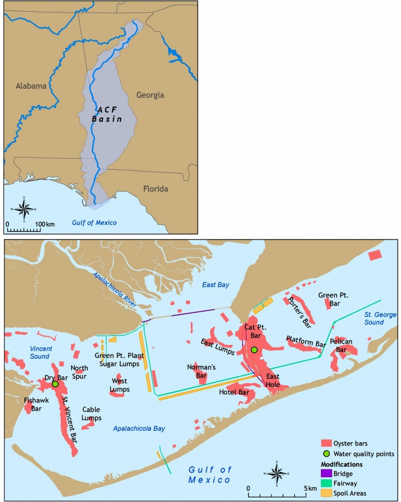 Fig. 1. Map Of Apalachicola Bay, Showing The Location Where The - Where Is Apalachicola Florida On The Map