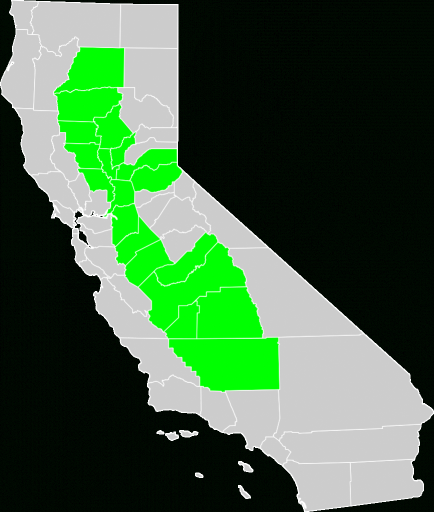 File:california Central Valley County Map.svg - Wikimedia Commons - California Valley Map