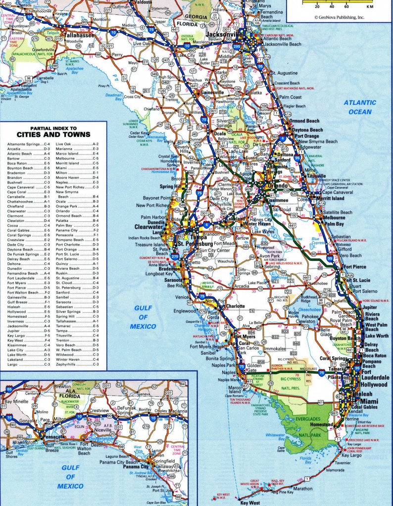 Fl Road Map And Travel Information | Download Free Fl Road Map - Road Map Of Florida Panhandle