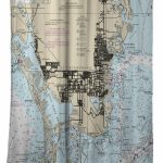 Fl: St. Petersburg Fl Nautical Chart Shower Curtain Map | Etsy   Florida Map Shower Curtain