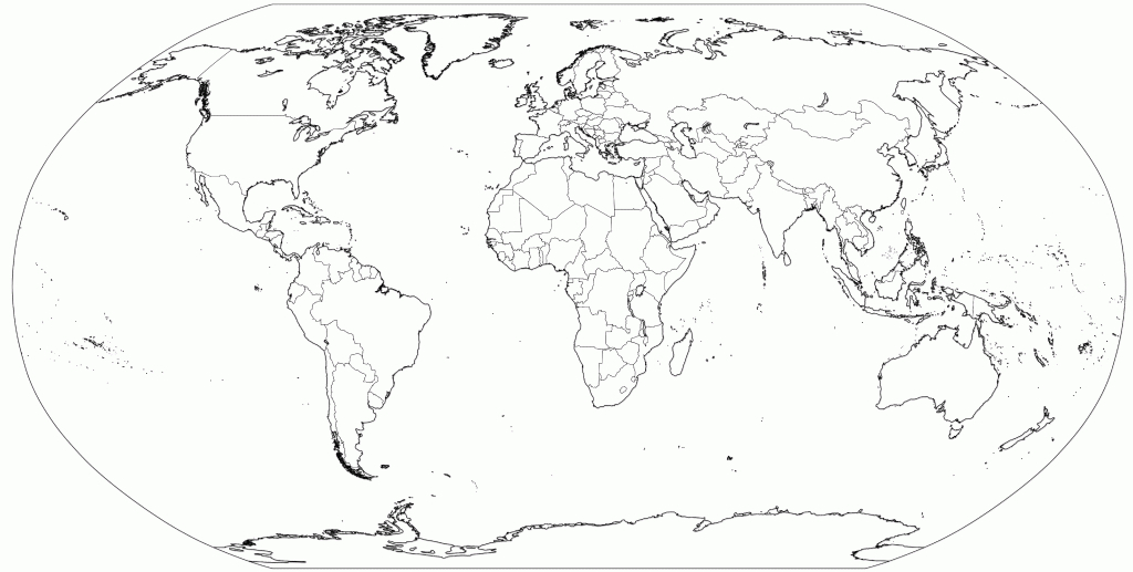 Flat Outline Map Of The World | Download Them And Print - Flat Map Of World Printable