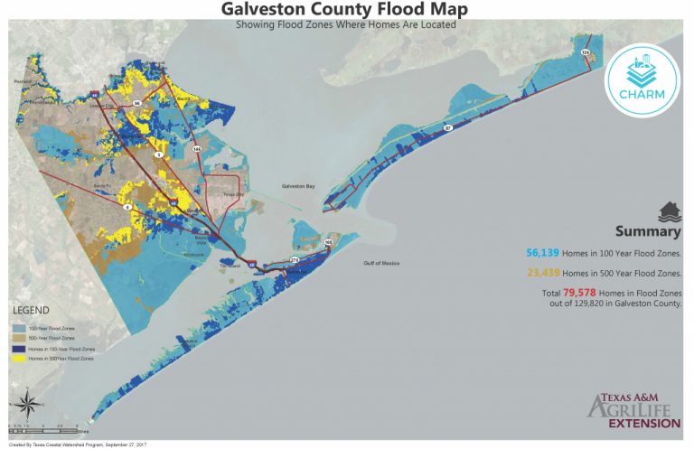 Flood Zone Maps For Coastal Counties | Texas Community Watershed - 100 ...