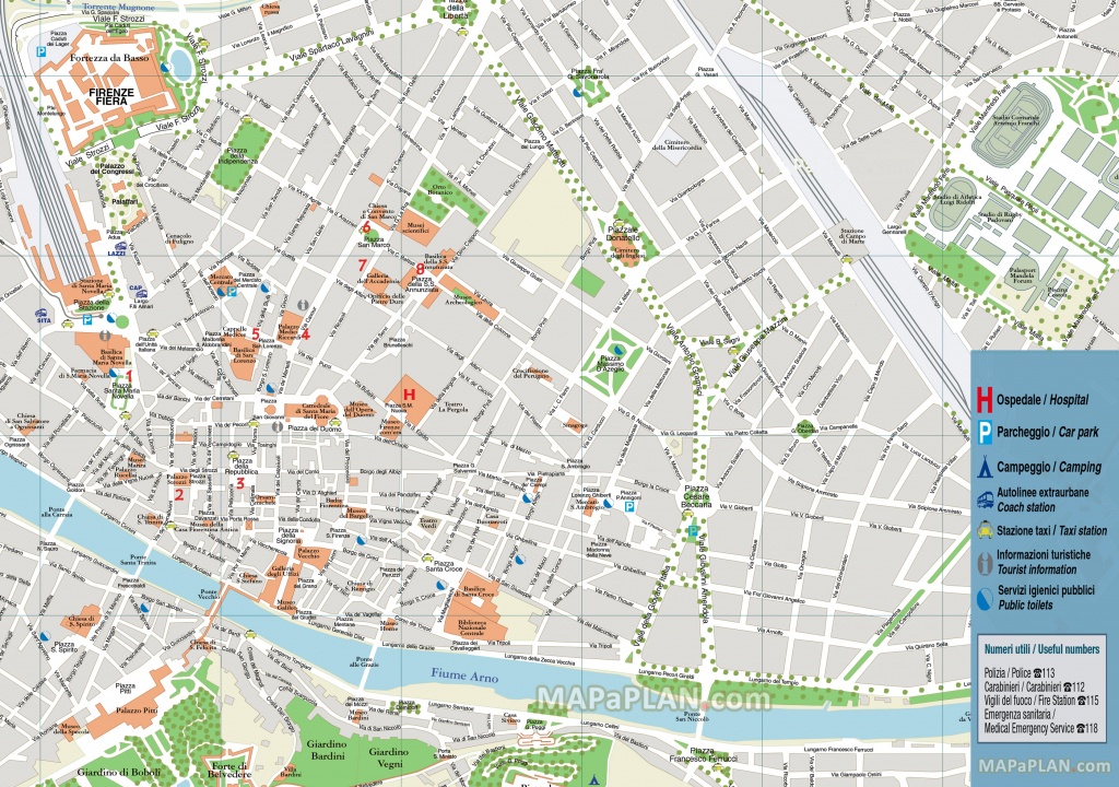 Florence Attractions Map Pdf - Free Printable Tourist Map Florence - Printable Map Of Florence