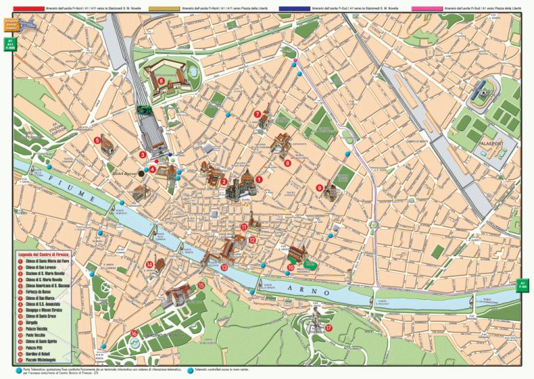 Florence Map Detailed City And Metro Maps Of Florence For Download Printable Map Of Florence 768x546 