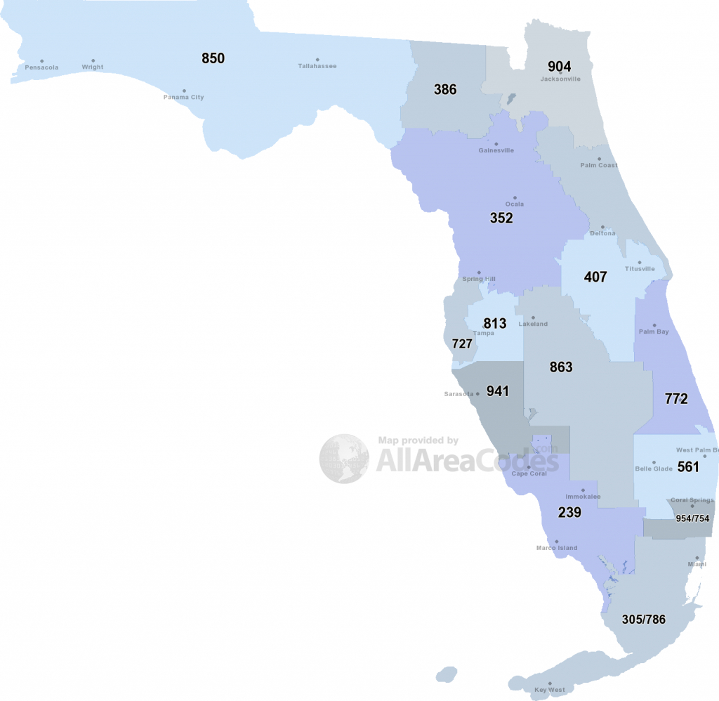 Florida Area Codes - Map, List, And Phone Lookup - Belle Glade Florida Map