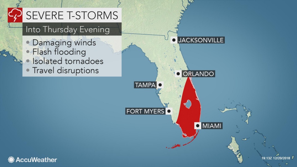 Florida, Carolinas Coast To Face Heightened Risk Of Severe Weather - Florida Weather Map Today