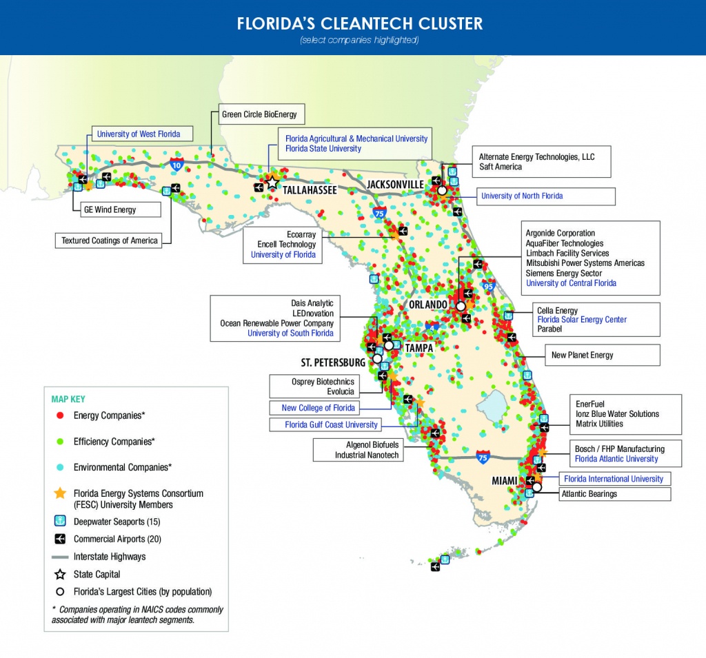 Florida-Cleantech-Companies-Map - Enterprise Florida - Florida Power Companies Map