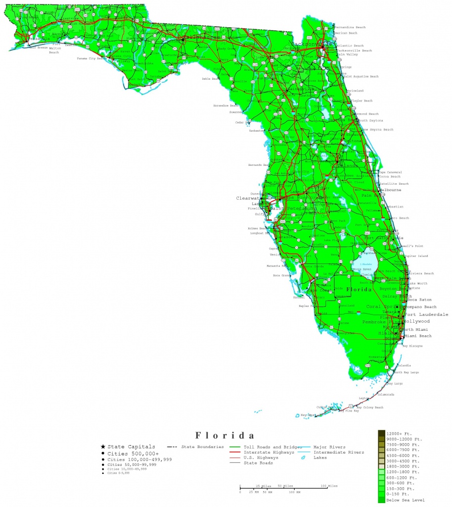 Topographic Map Of Florida Elevation | Printable Maps
