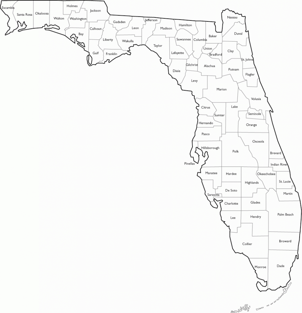 Florida County Map With County Names - Central Florida County Map