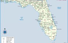 Florida County Outline Wall Map - Maps - Florida Wall Map