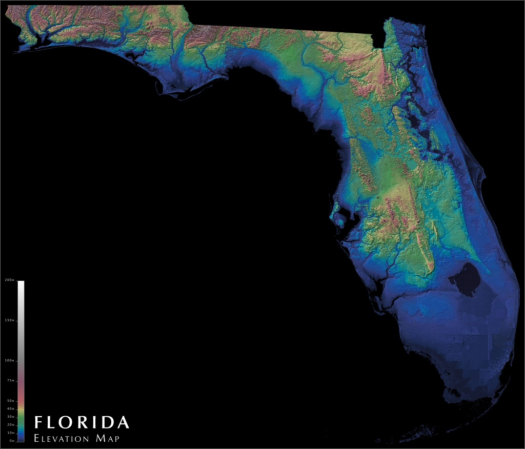 Florida Elevation Map : Florida - Florida Elevation Map By Address